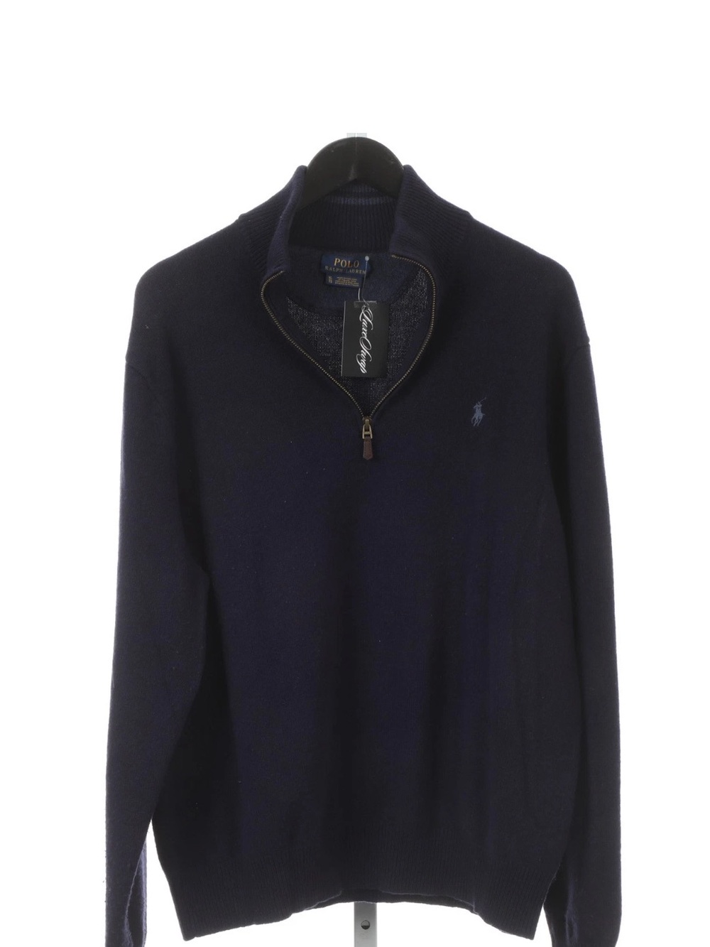 Polo Ralph Lauren Navy Blue Cashmere Blend 1/2 Zip Sweater